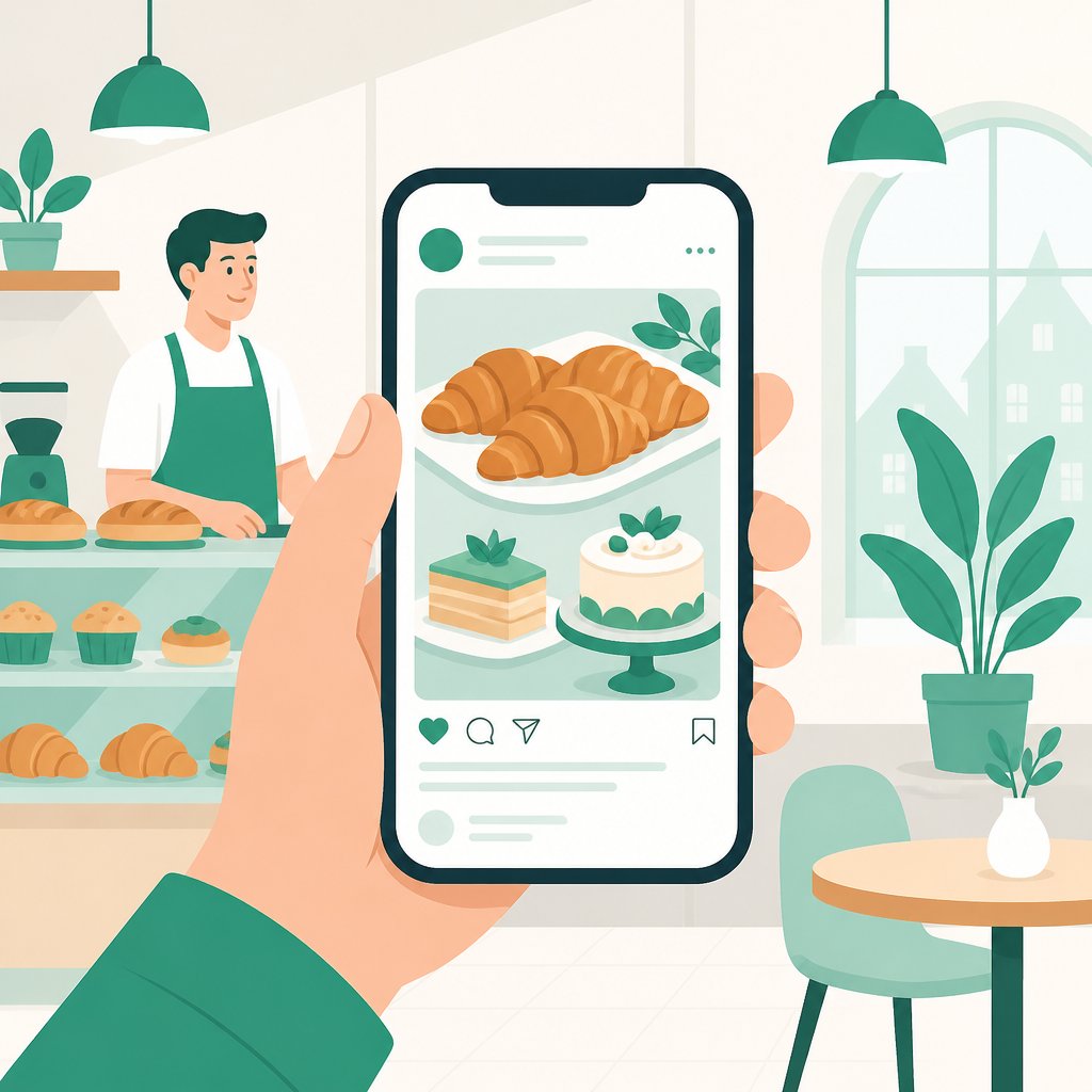 Publications réseaux sociaux automatisées mettant en valeur les produits d’une boulangerie