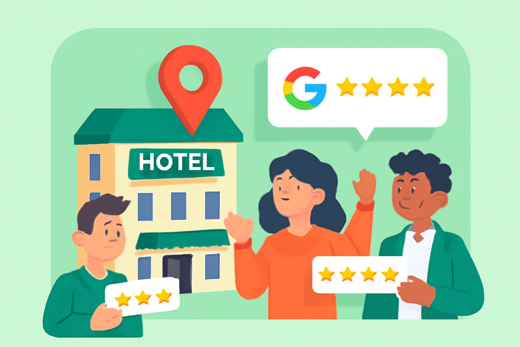 Avis Google et clients satisfaits pour un hôtel