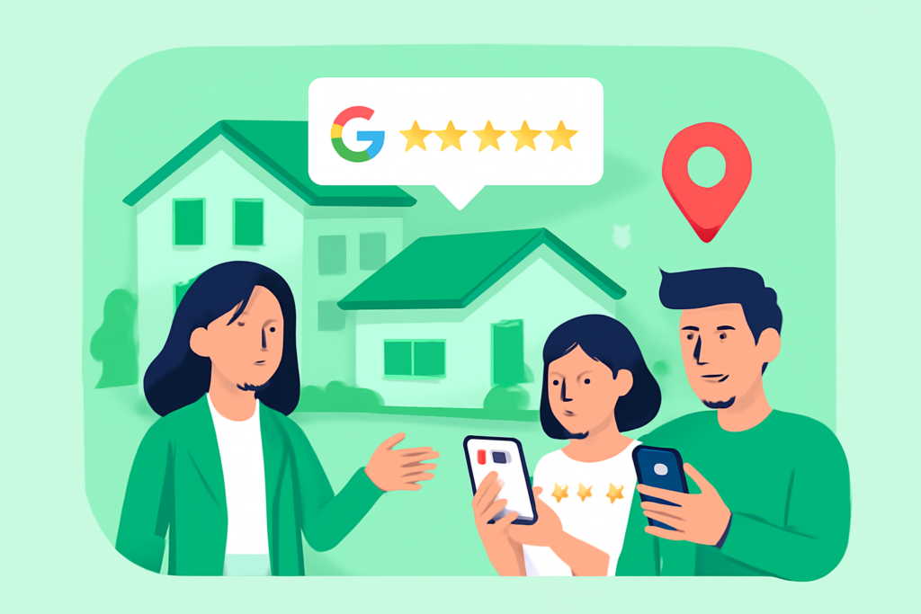 Avis Google et clients satisfaits pour une agence immobilière