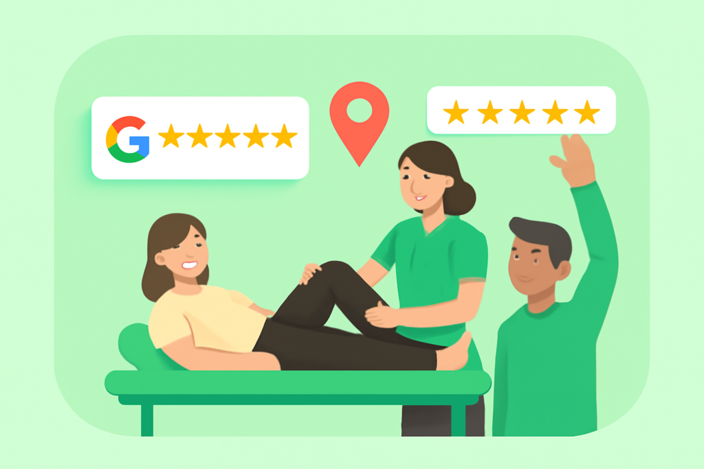 Avis Google et patients satisfaits pour un kiné