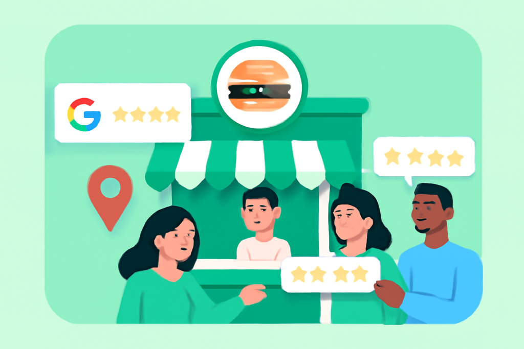 Avis Google et clients satisfaits pour un snack