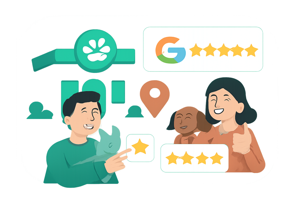 Avis Google et clients satisfaits pour une clinique vétérinaire