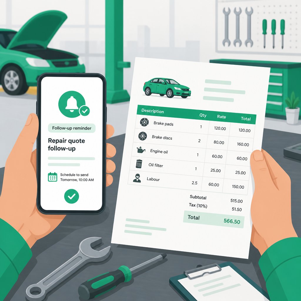 Relance automatique des devis de réparation dans un garage automobile