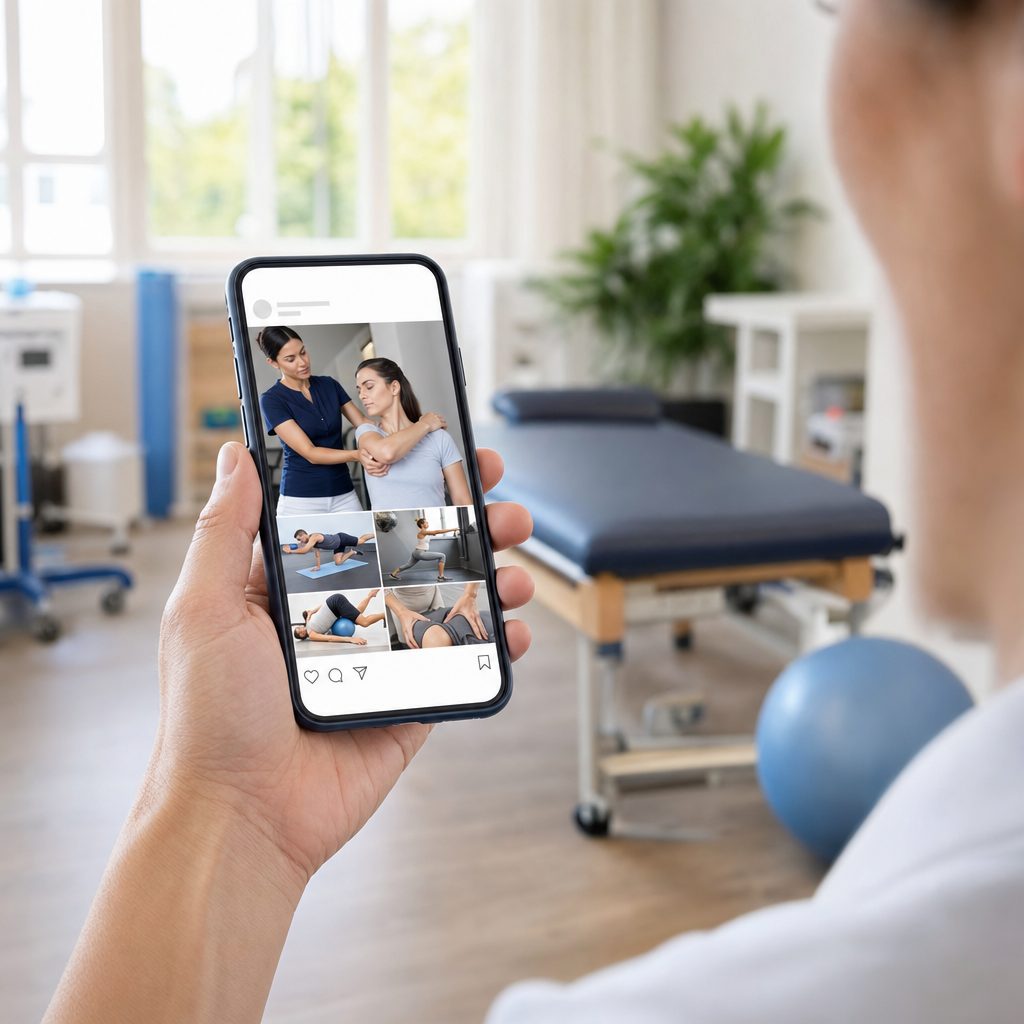 Publications réseaux sociaux avec conseils de prévention et exercices pour un cabinet de kiné